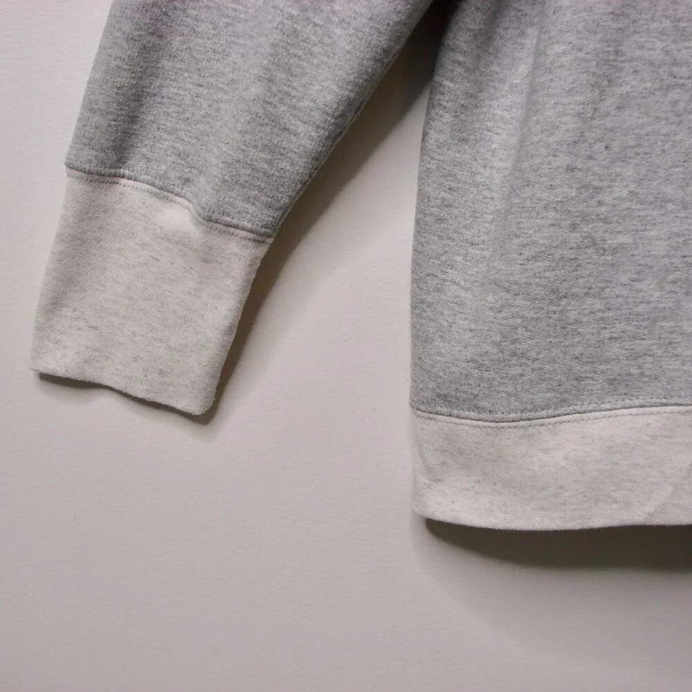 Champion Gray Crewneck Sweatshirt Cream Trim Fleece Logo Plus Size 2X - Picture 12 of 15